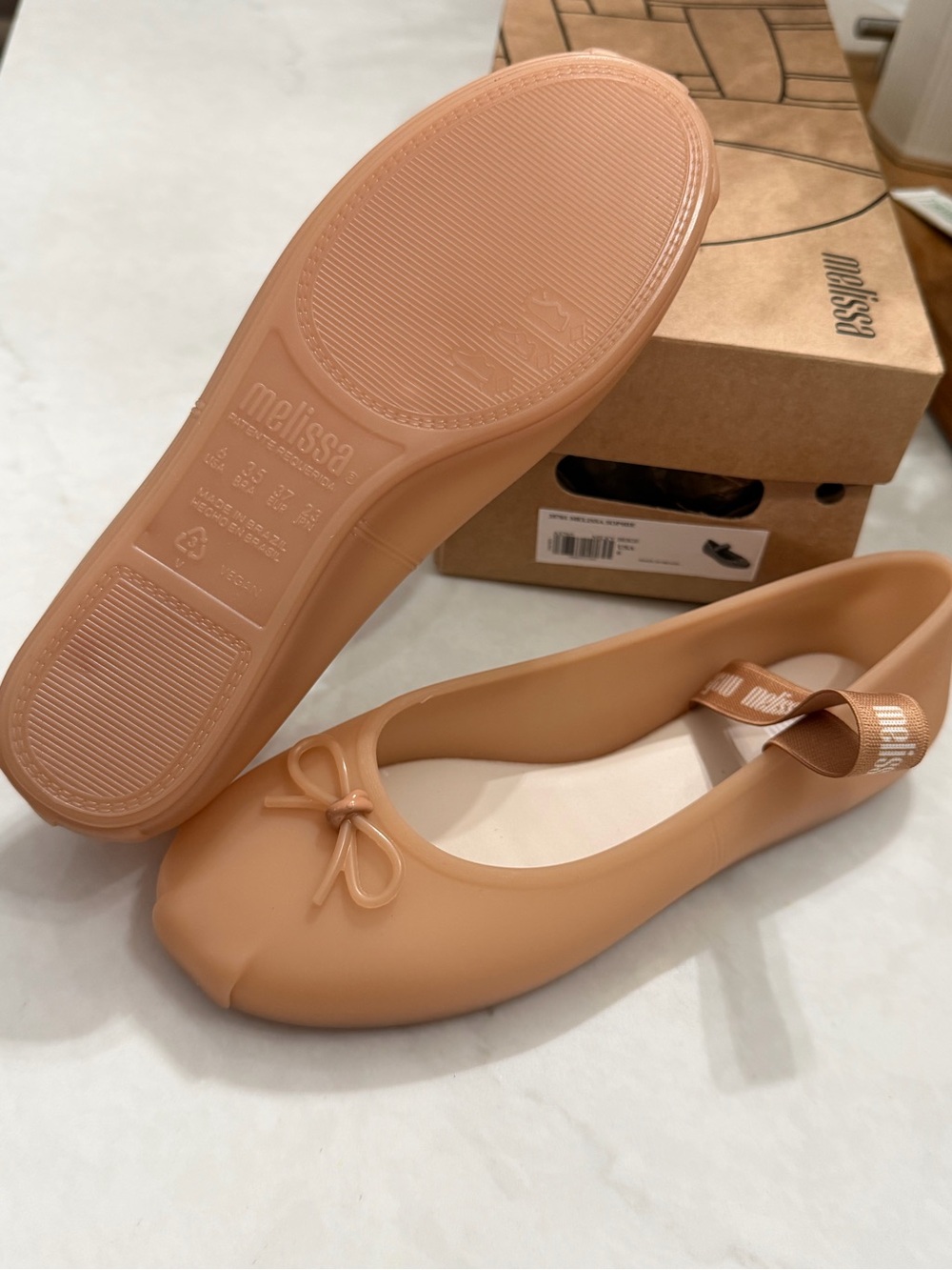 Melissa Women's Sophie Ballet Flat in milky beige/ nude